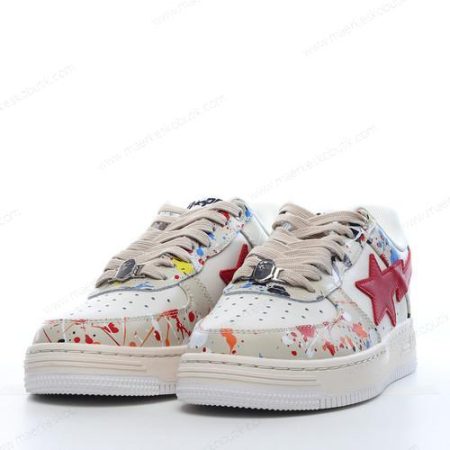 Billige Sko A BATHING APE BAPE STA ‘Beige Rød Hvid’ 001FW12010091