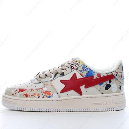 Billige Sko A BATHING APE BAPE STA ‘Beige Rød Hvid’ 001FW12010091