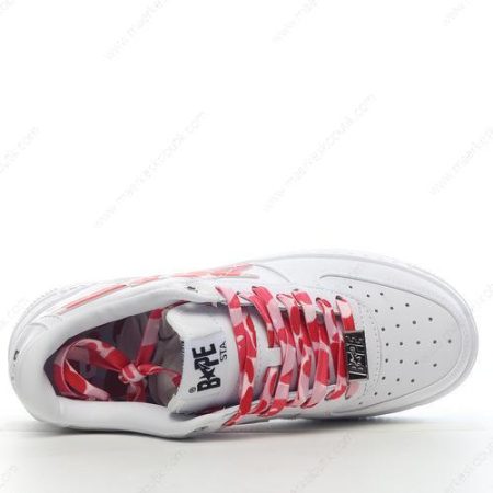 Billige Sko A BATHING APE BAPE STA ‘Hvid Rød’ 1I70191005-PNK