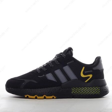 Billige Sko Adidas Nite Jogger ‘Sort Grå Gul’ FV6571