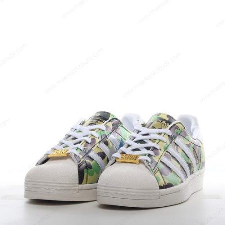 Billige Sko Adidas Superstar 80s x BAPE ‘Grå Hvid Grøn’