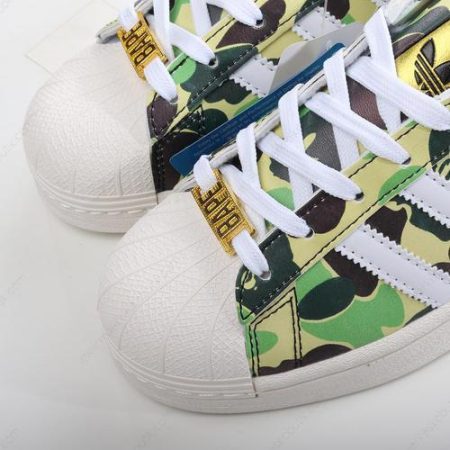 Billige Sko Adidas Superstar 80s x BAPE ‘Grå Hvid Grøn’