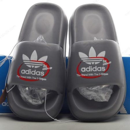 Billige Sko Adidas Trefoil Sliders Beach Pool Sandals ‘Mørkegrå’