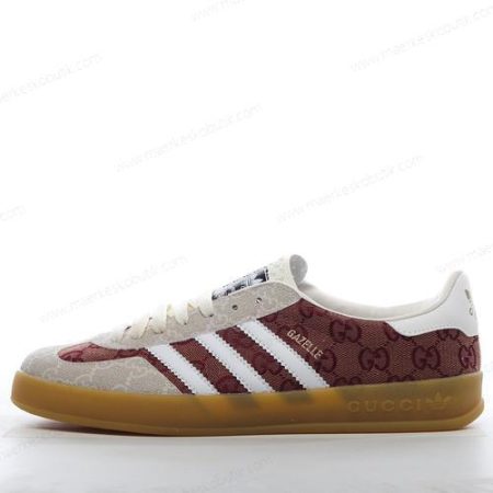 Billige Sko Adidas x Gucci Gazelle GG ‘Rød Brun’ HQ8851