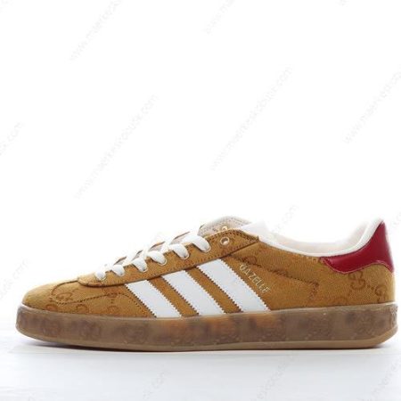 Billige Sko Adidas x Gucci Gazelle Original GG ‘Brun Hvid Rød’ 707868-UWV20-7162