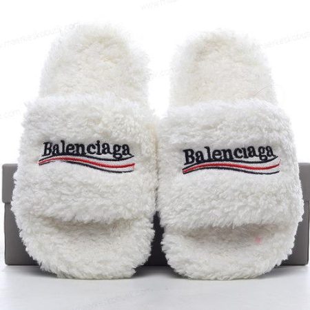 Billige Sko Balenciaga FAUX FUR SLIDES WITH LOGO ‘Sort’ 762826W2DO11096