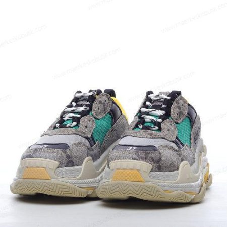 Billige Sko Balenciaga The Hacker Project Triple S x Gucci ‘Beige Grøn Gul’ 681067UMO209766