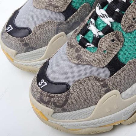 Billige Sko Balenciaga The Hacker Project Triple S x Gucci ‘Beige Grøn Gul’ 681067UMO209766