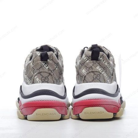 Billige Sko Balenciaga The Hacker Project Triple S x Gucci ‘Beige Hvid Mørkegrå’ 681066ULZ109795