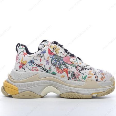 Billige Sko Balenciaga The Hacker Project Triple S x Gucci ‘Hvid Beige Gul’ 681068UL1108461