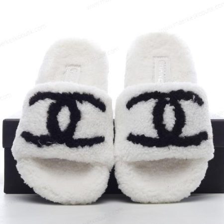 Billige Sko Chanel Slippers ‘Hvid Sort’