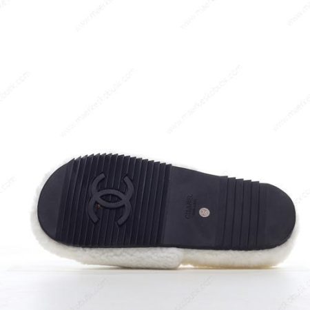 Billige Sko Chanel Slippers ‘Hvid Sort’