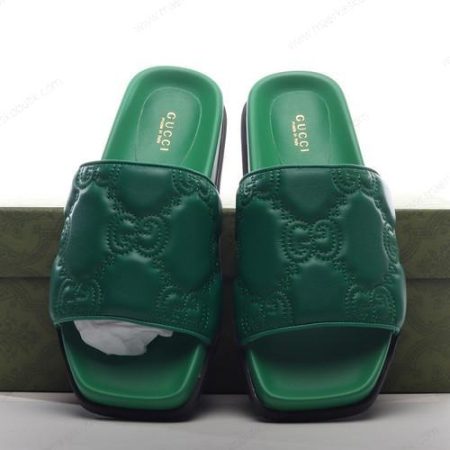 Billige Sko GUCCI GG Supreme Slides ‘Grøn’