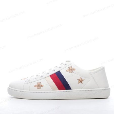 Billige Sko Gucci ACE Embroidered ‘Guld Hvid’