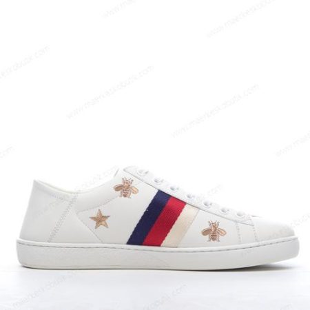 Billige Sko Gucci ACE Embroidered ‘Guld Hvid’