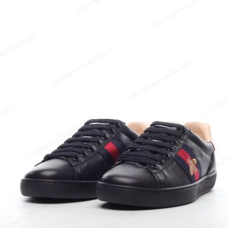 Billige Sko Gucci ACE Embroidered ‘Sort Rød’ 429446-A38G0-1284