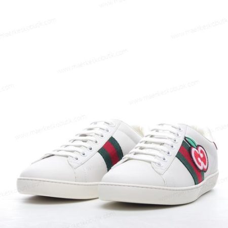 Billige Sko Gucci ACE GG Apple Patch ‘Hvid Rød’ 611376-DOPE0-9064