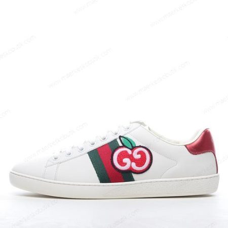 Billige Sko Gucci ACE GG Apple Patch ‘Hvid Rød’ 611376-DOPE0-9064