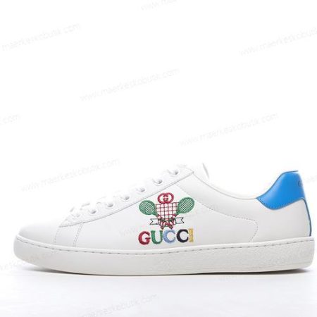 Billige Sko Gucci ACE TENNIS ‘Hvid Blå’ 603696-AYO70-9096