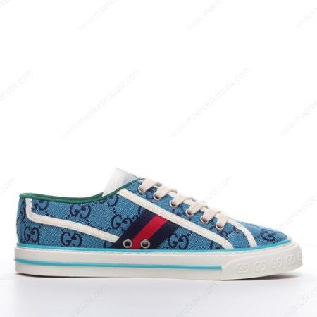 Billige Sko Gucci Tennis 1977 Denim GG Print ‘Blå Hvid’