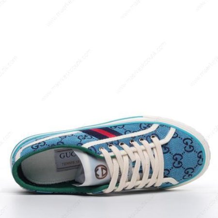 Billige Sko Gucci Tennis 1977 Denim GG Print ‘Blå Hvid’