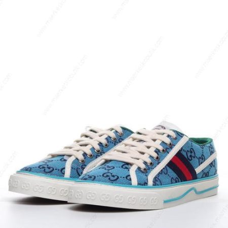 Billige Sko Gucci Tennis 1977 Denim GG Print ‘Blå Hvid’