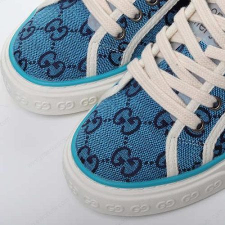 Billige Sko Gucci Tennis 1977 Denim GG Print ‘Blå Hvid’