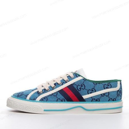 Billige Sko Gucci Tennis 1977 Denim GG Print ‘Blå Hvid’