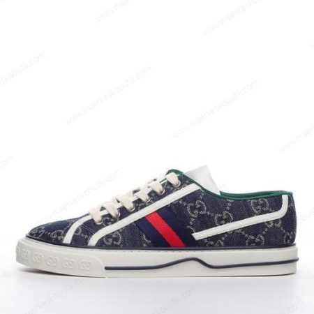 Billige Sko Gucci Tennis 1977 Denim GG Print ‘Mørkeblå Hvid’ 606111-2KQ10-4463