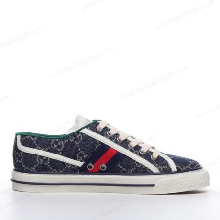 Billige Sko Gucci Tennis 1977 Denim GG Print ‘Mørkeblå Hvid’ 606111-2KQ10-4463