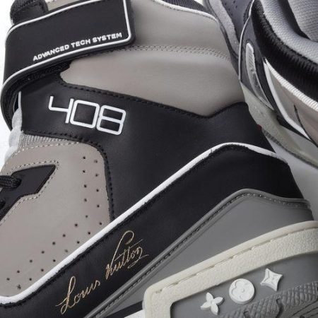 Billige Sko LOUIS VUITTON LV Trainer 2021s ‘Sort Grå’ 1A54IS