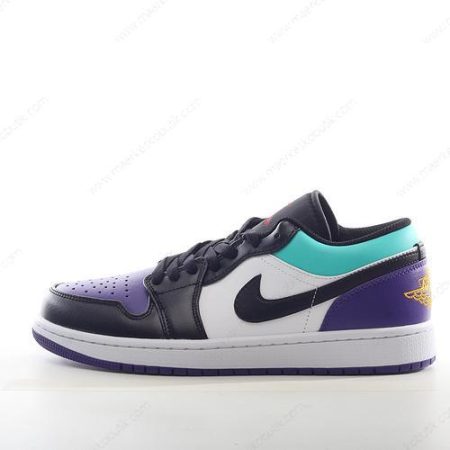 Billige Sko Nike Air Jordan 1 Low ‘Hvid Lilla Sort’ 553558-154