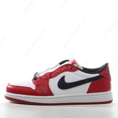 Billige Sko Nike Air Jordan 1 Low ‘Hvid Sort Rød’ DM1206-163