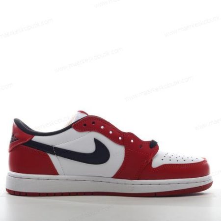 Billige Sko Nike Air Jordan 1 Low ‘Hvid Sort Rød’ DM1206-163