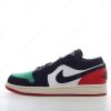 Billige Sko Nike Air Jordan 1 Low ‘Hvid Sort Rød Grøn’ FQ6703-100