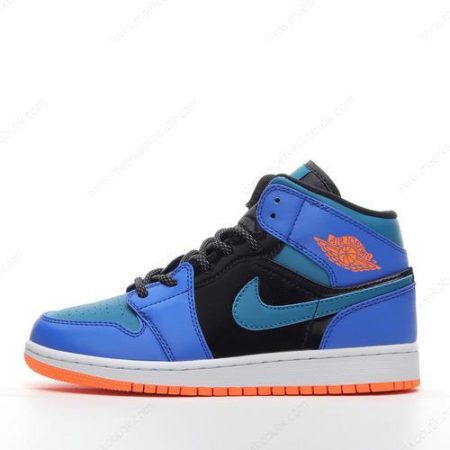 Billige Sko Nike Air Jordan 1 Mid ‘Blå Sort’ 554725-440