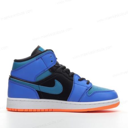 Billige Sko Nike Air Jordan 1 Mid ‘Blå Sort’ 554725-440