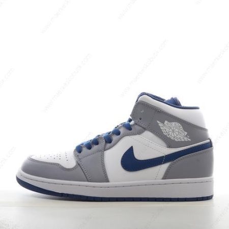 Billige Sko Nike Air Jordan 1 Mid ‘Grå Hvid Blå’ DQ8423-014