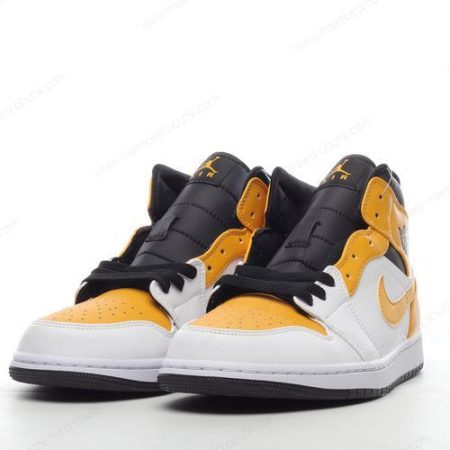 Billige Sko Nike Air Jordan 1 Mid ‘Guld Sort Hvid’ 554724-170