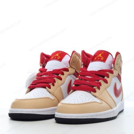 Billige Sko Nike Air Jordan 1 Mid ‘Hvid Rød’ 554724-201