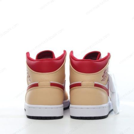 Billige Sko Nike Air Jordan 1 Mid ‘Hvid Rød’ 554724-201