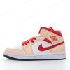 Billige Sko Nike Air Jordan 1 Mid ‘Hvid Rød Brun’ 554725-201