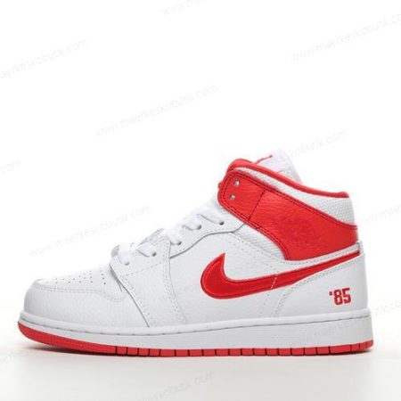 Billige Sko Nike Air Jordan 1 Mid ‘Hvid Rød’ DR6497-116