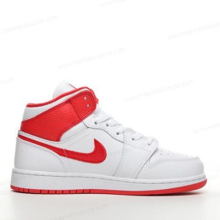 Billige Sko Nike Air Jordan 1 Mid ‘Hvid Rød’ DR6497-116