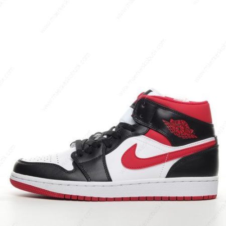 Billige Sko Nike Air Jordan 1 Mid ‘Hvid Sort’ 554724-122