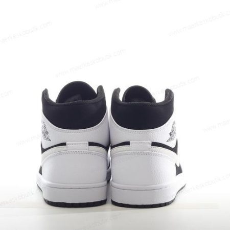 Billige Sko Nike Air Jordan 1 Mid ‘Hvid Sort’ 554725-113