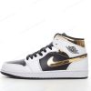 Billige Sko Nike Air Jordan 1 Mid ‘Hvid Sort’ 554725-190