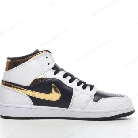 Billige Sko Nike Air Jordan 1 Mid ‘Hvid Sort’ 554725-190