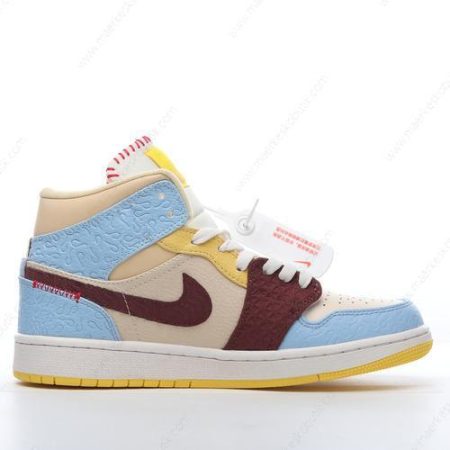 Billige Sko Nike Air Jordan 1 Mid SE ‘Brun Blå Gul’ CU2803-200