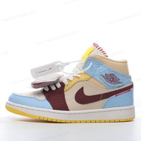 Billige Sko Nike Air Jordan 1 Mid SE ‘Brun Blå Gul’ CU2803-200